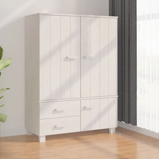 Wardrobe HAMAR White 99x45x137 cm solid pine wood