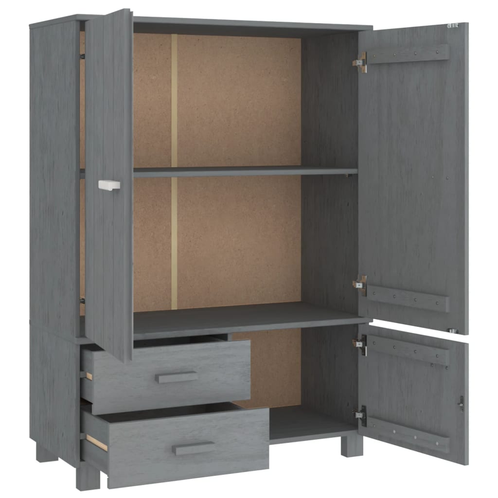 Armoire HAMAR gris foncé 99x45x137 cm en pin massif