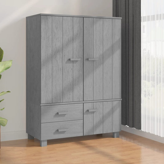 Wardrobe HAMAR dark grey 99x45x137 cm solid pine wood