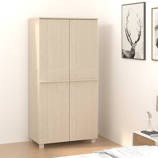Wardrobe HAMAR honey brown 89x50x180 cm solid pine wood