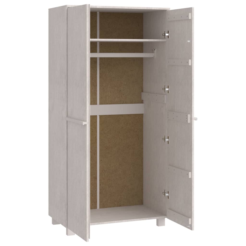 Wardrobe HAMAR White 89x50x180 cm Solid Pine Wood