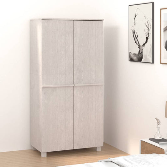 Wardrobe HAMAR White 89x50x180 cm Solid Pine Wood