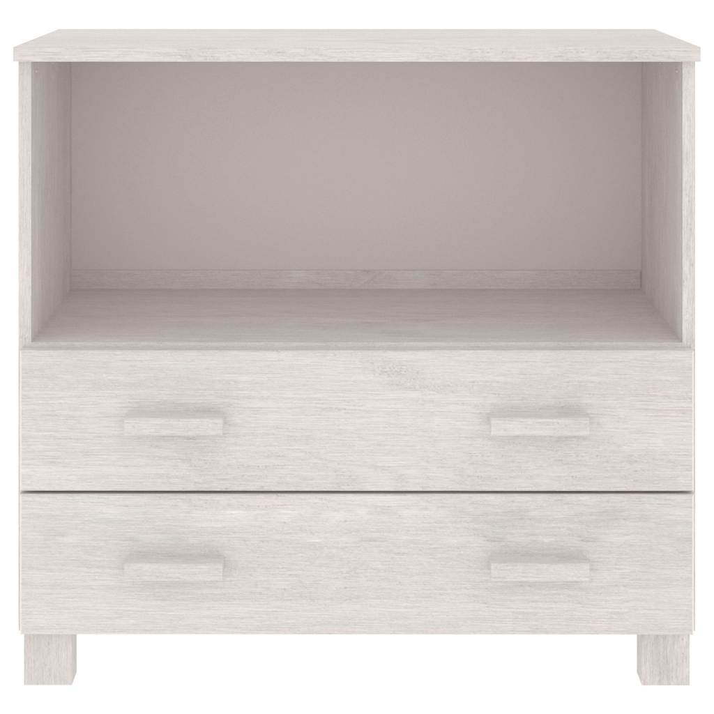 Sideboard HAMAR Weiß 85x35x80 cm Massivholz Kiefer