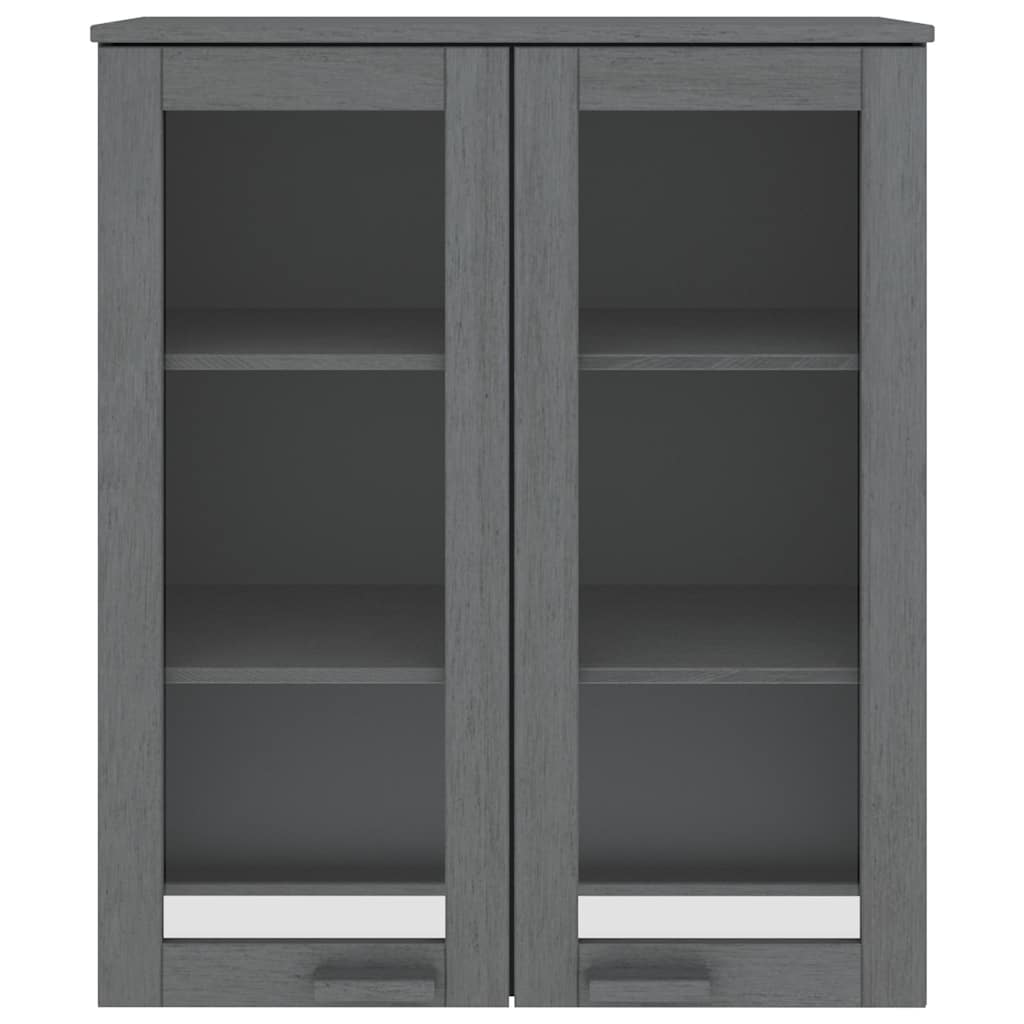 Highboard-Oberteil HAMAR Dunkelgrau 85x35x100 cm Massivholz