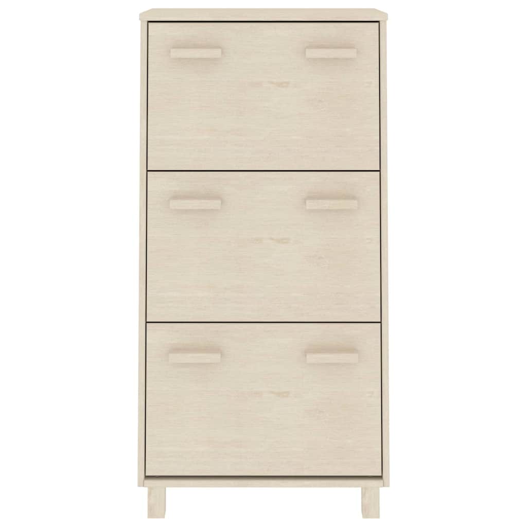 Schuhschrank HAMAR Honigbraun 59,5x35x117 cm Massivholz Kiefer