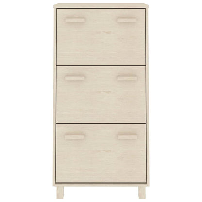Schuhschrank HAMAR Honigbraun 59,5x35x117 cm Massivholz Kiefer