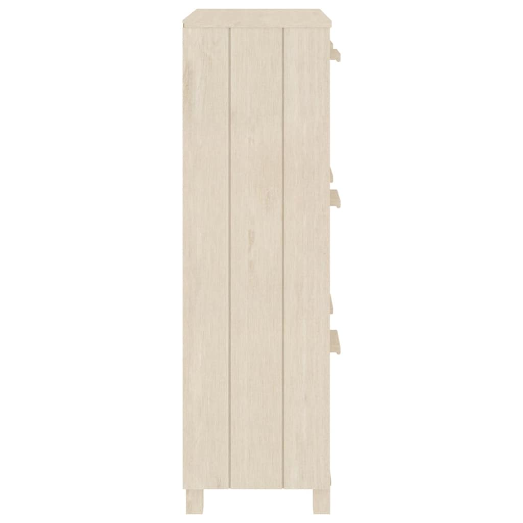 Schuhschrank HAMAR Honigbraun 59,5x35x117 cm Massivholz Kiefer