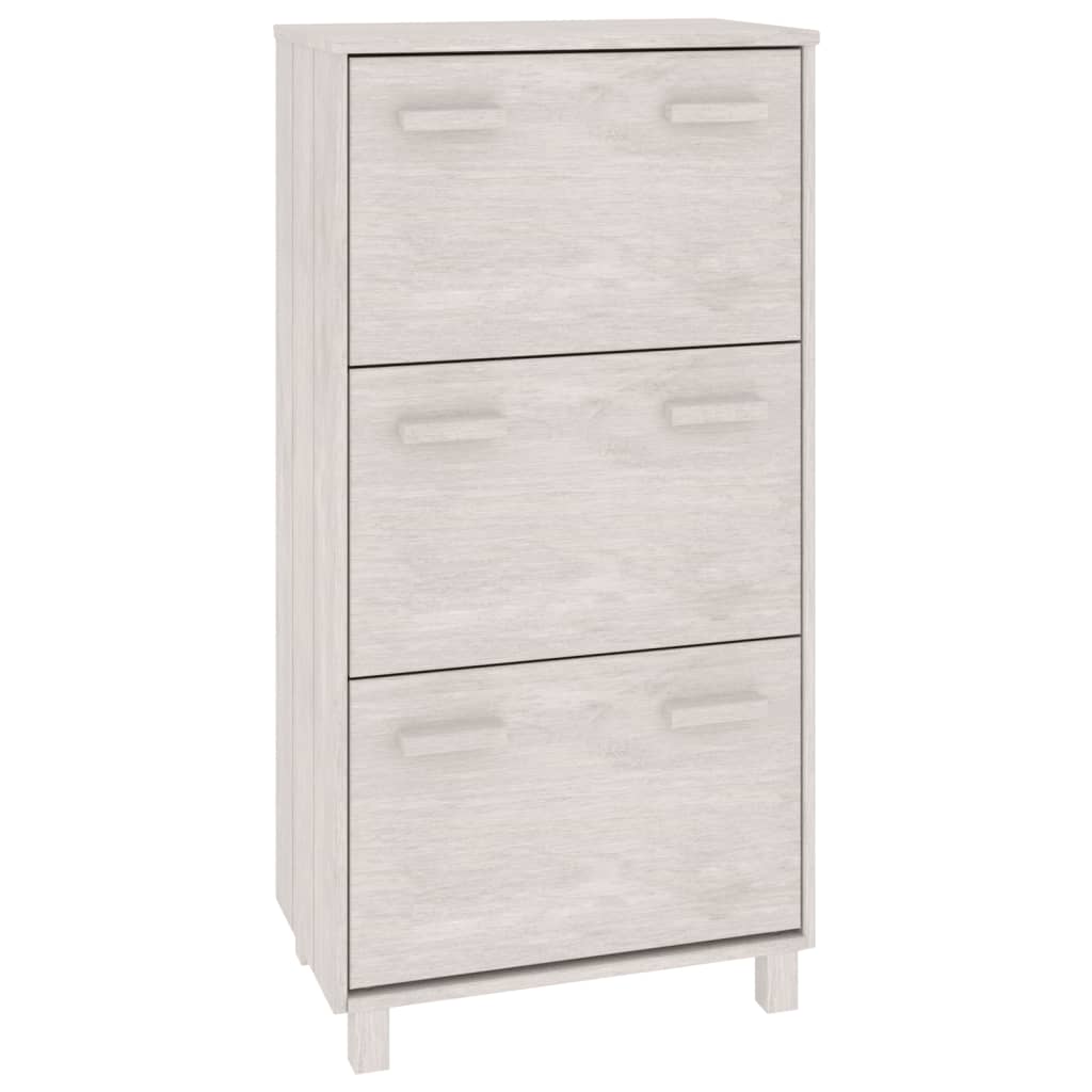 Shoe cabinet HAMAR white 59.5x35x117 cm solid pine wood