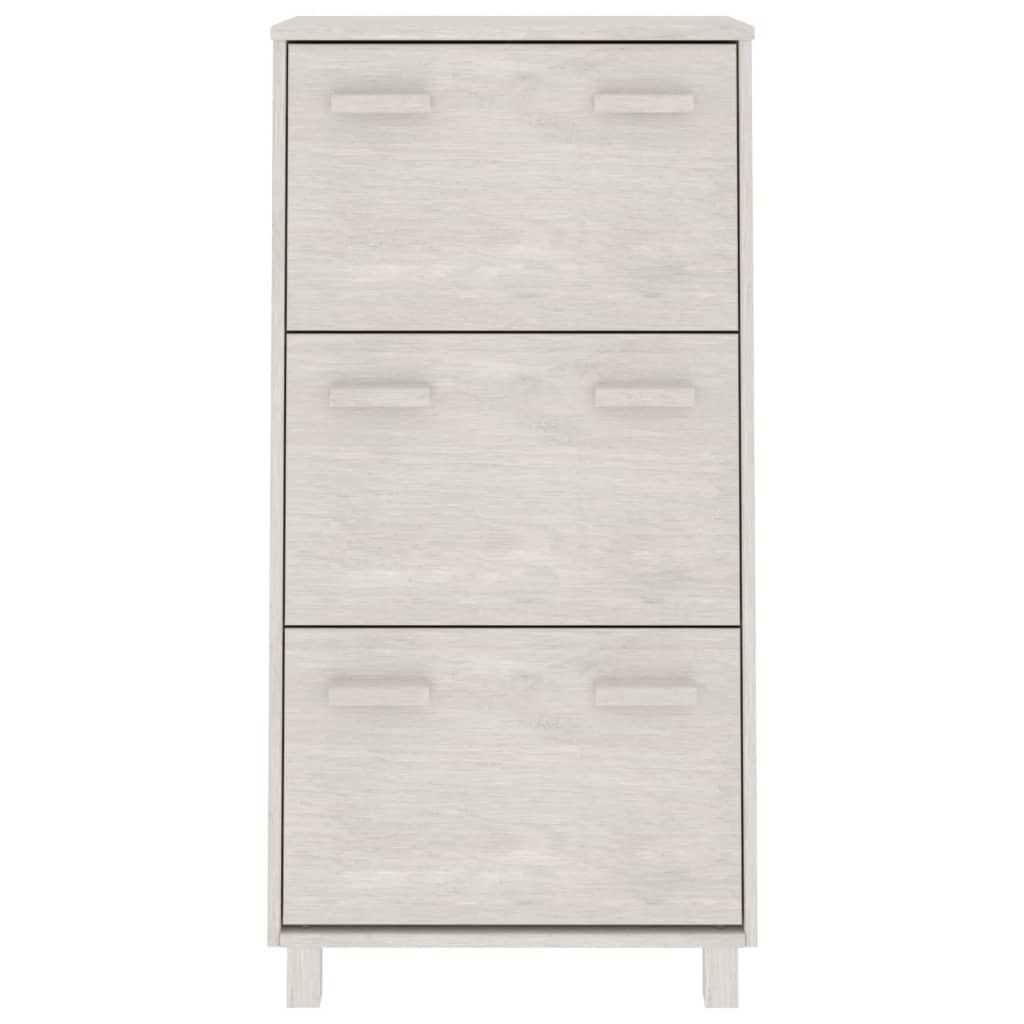 Shoe cabinet HAMAR white 59.5x35x117 cm solid pine wood
