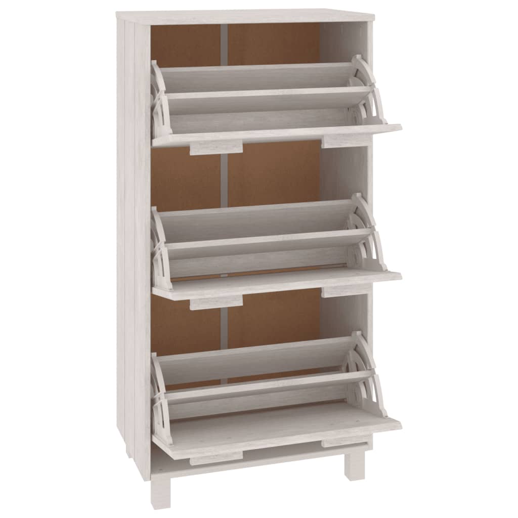 Shoe cabinet HAMAR white 59.5x35x117 cm solid pine wood