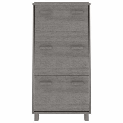 Schuhschrank HAMAR Hellgrau 59,5x35x117 cm Massivholz Kiefer