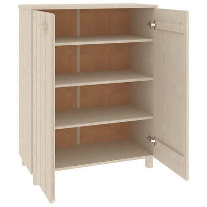 Schuhschrank HAMAR Honigbraun 85x40x108 cm Massivholz Kiefer