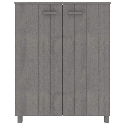 Schuhschrank HAMAR Hellgrau 85x40x108 cm Massivholz Kiefer