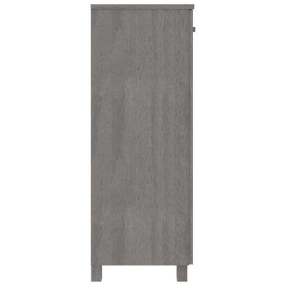 Schuhschrank HAMAR Hellgrau 85x40x108 cm Massivholz Kiefer