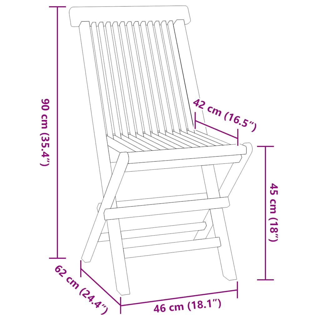 5-tlg. Garten-Essgruppe Klappbar Massivholz Teak