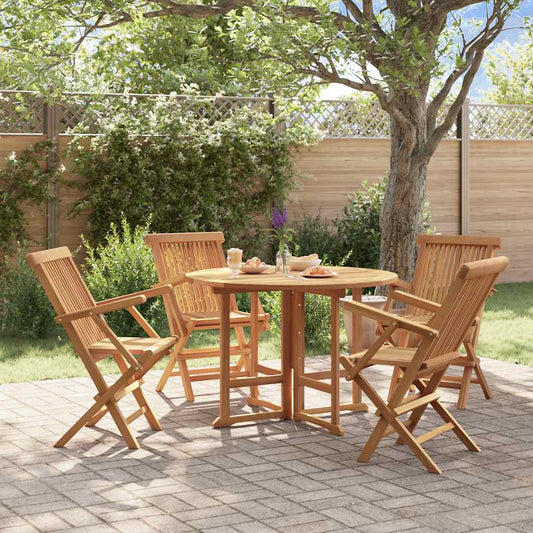 5-tlg. Garten-Essgruppe Klappbar Massivholz Teak