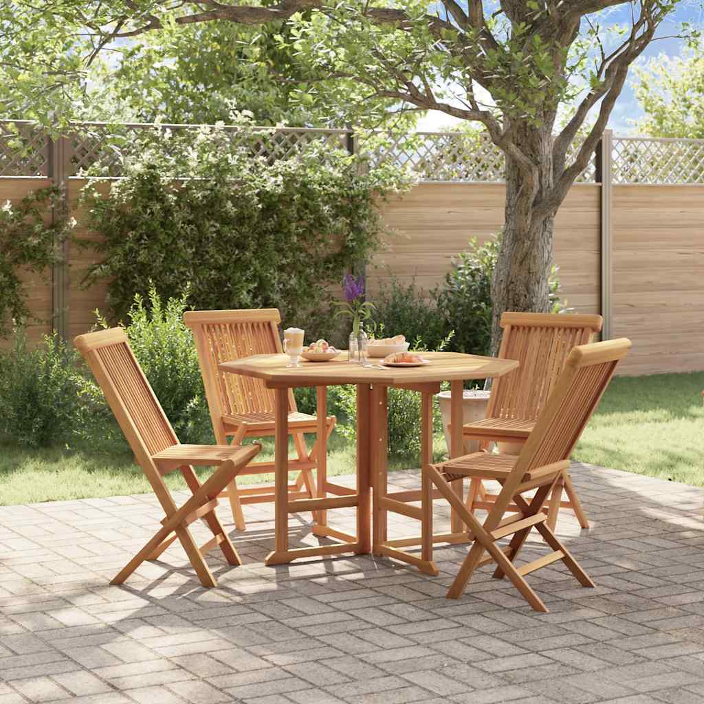 5-tlg. Garten-Essgruppe Klappbar Massivholz Teak