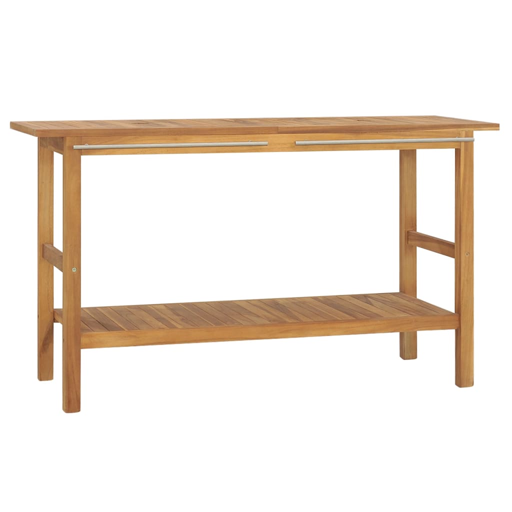 Waschtisch mit Creme Marmorbecken Massivholz Teak