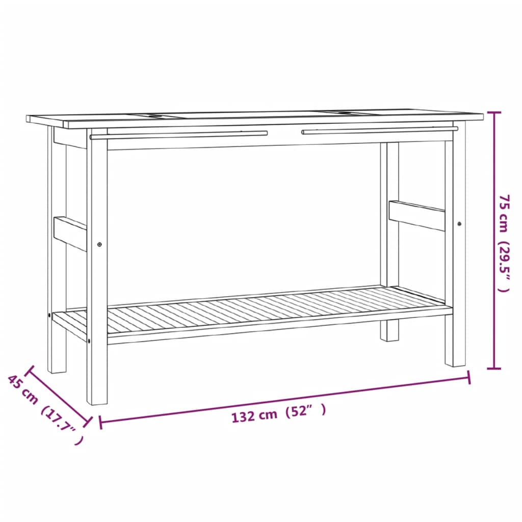 Waschtisch mit Schwarzen Marmorbecken Massivholz Teak