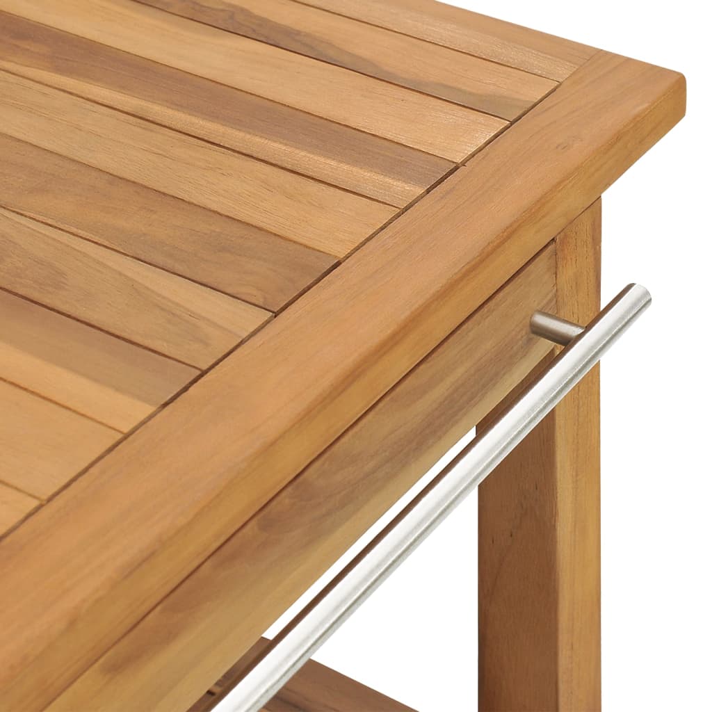 Waschtisch mit Creme Marmorbecken Massivholz Teak