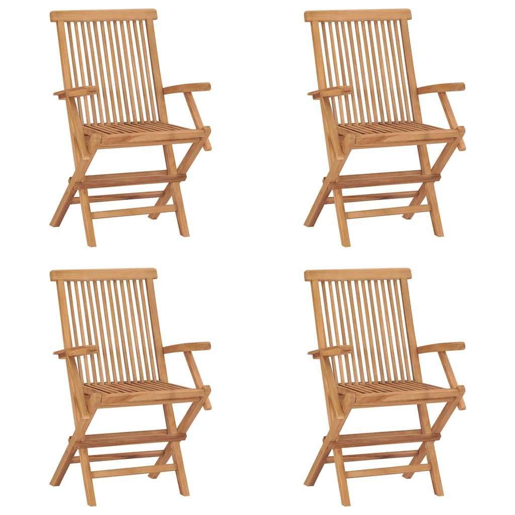 Klappstühle, 4 Stück, Massivholz Teakholz
