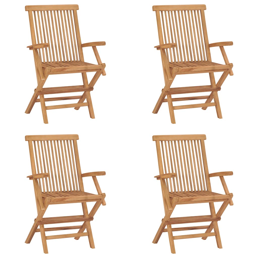 Klappstühle, 4 Stück, Massivholz Teakholz