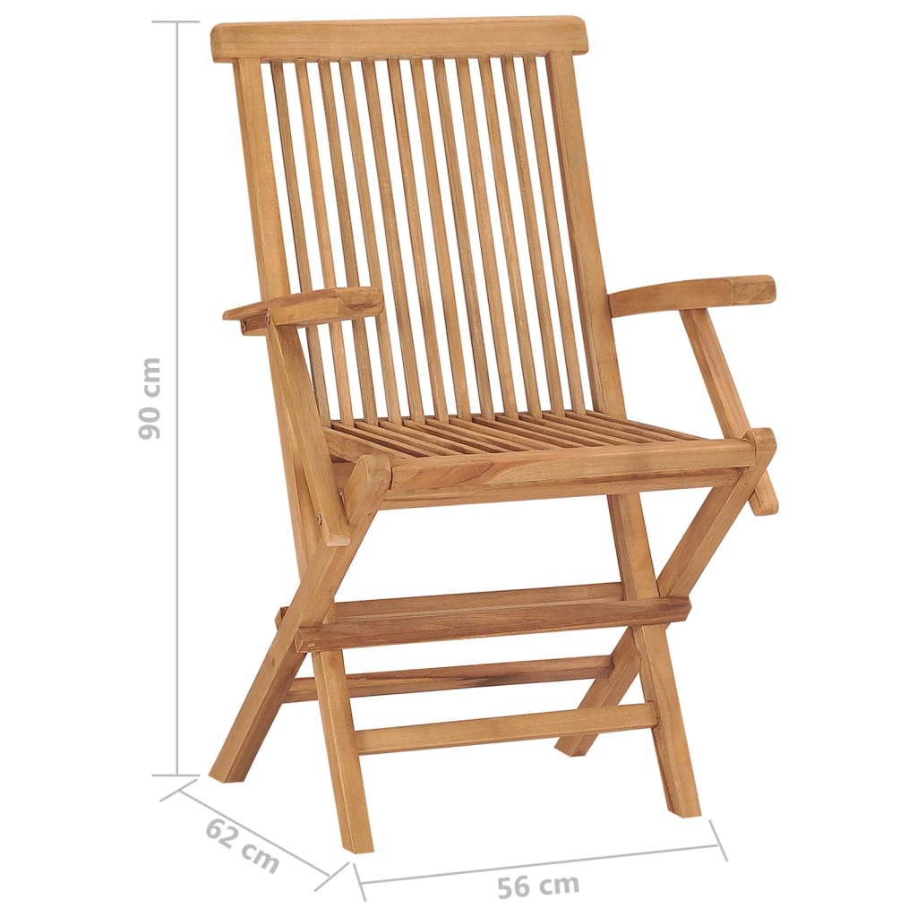 Klappstühle, 4 Stück, Massivholz Teakholz