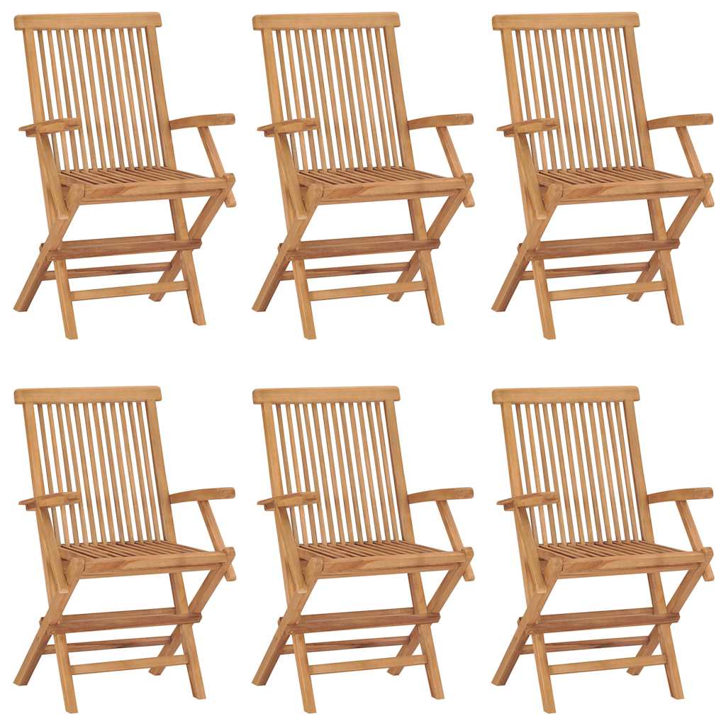 Klappstühle, 6 Stück, Massivholz Teakholz