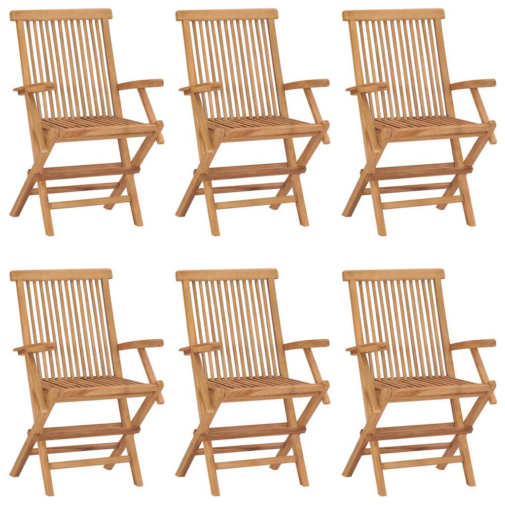 Klappstühle, 6 Stück, Massivholz Teakholz