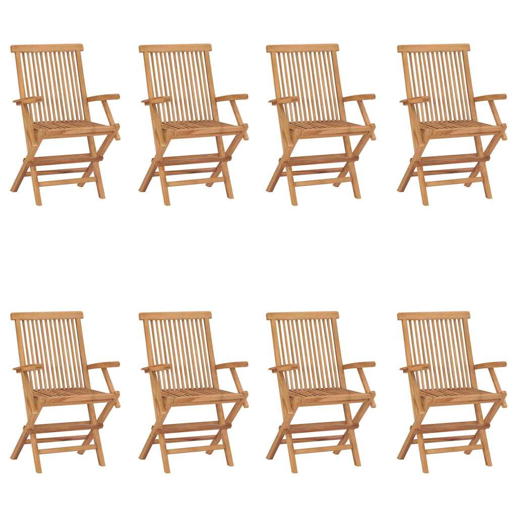 Klappstühle, 8-teilig, Massivholz Teakholz
