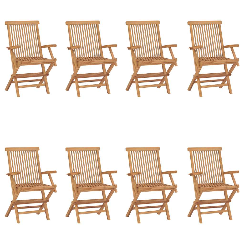 Klappstühle, 8-teilig, Massivholz Teakholz