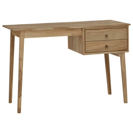 Schreibtisch mit 2 Schubladen 110x52x75 cm Massivholz Teak