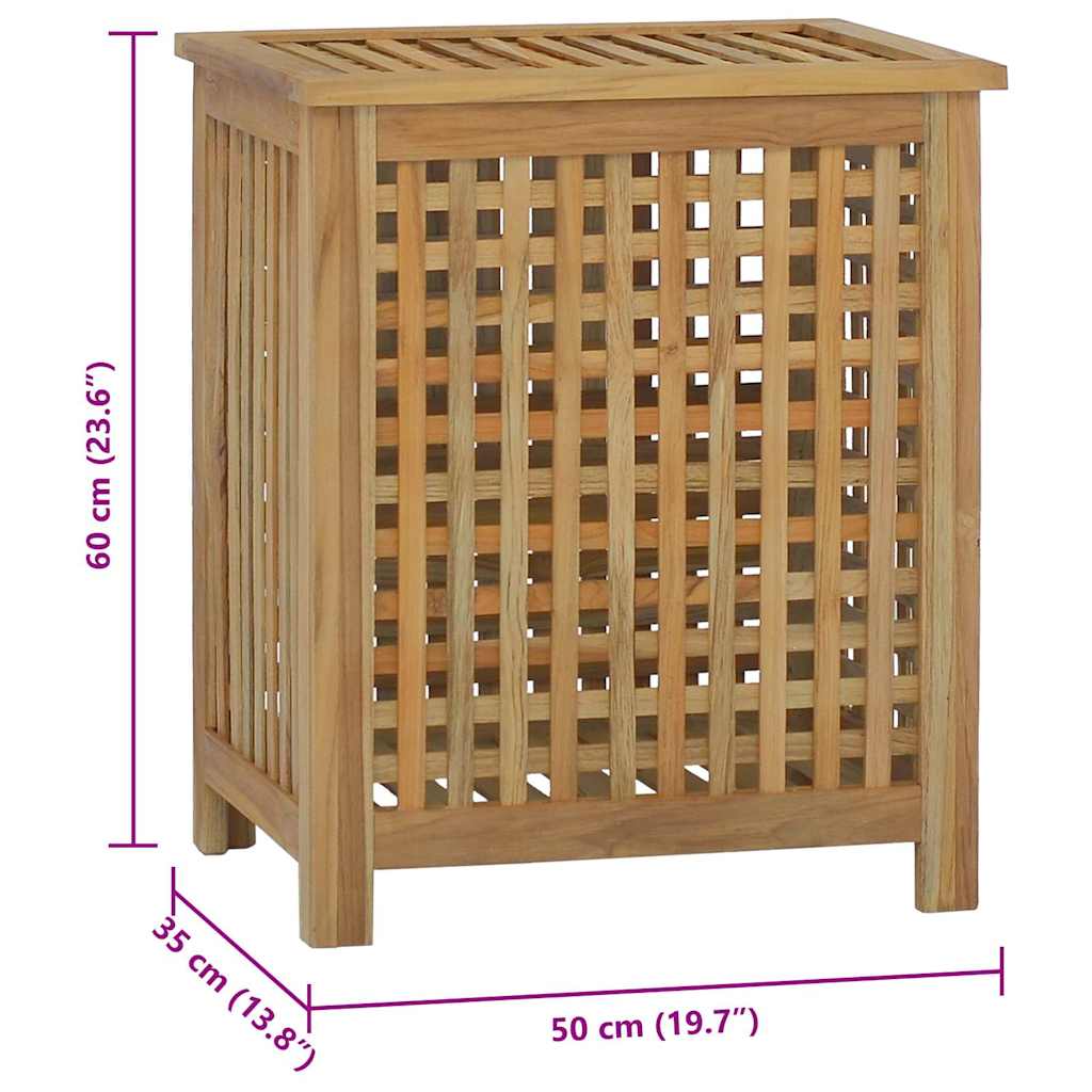 Wäschebehälter 50x35x60 cm Massivholz Teak