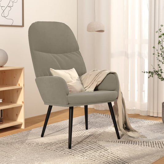 Relaxsessel Hellgrau Samt