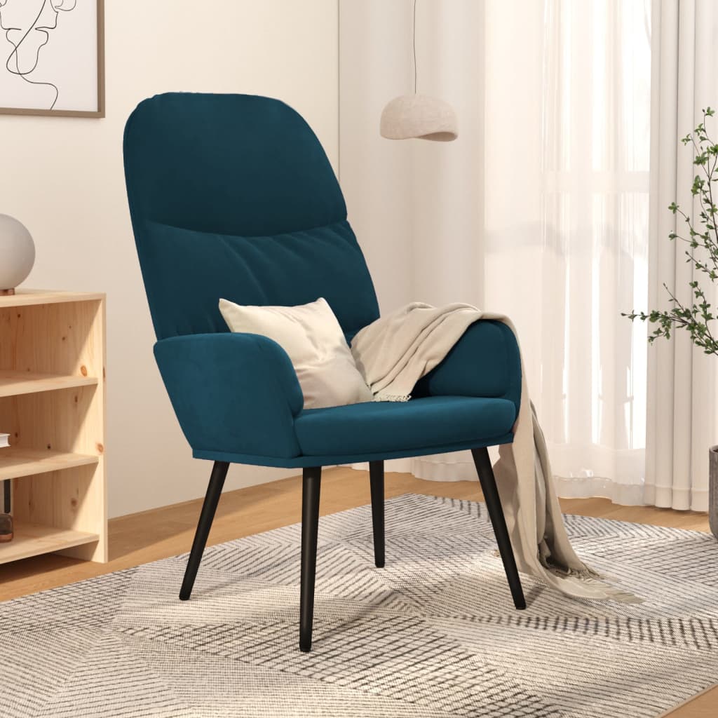 Relaxsessel Blau Samt