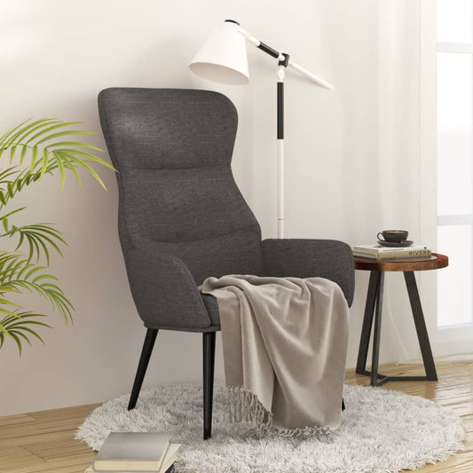 Fauteuil de relaxation tissu gris foncé