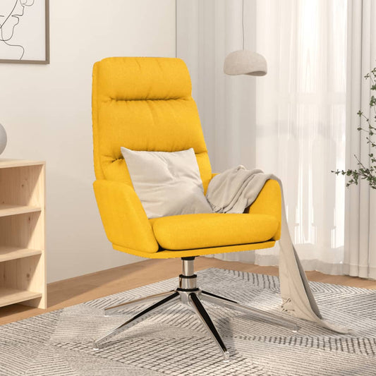 Fauteuil relax en tissu jaune moutarde