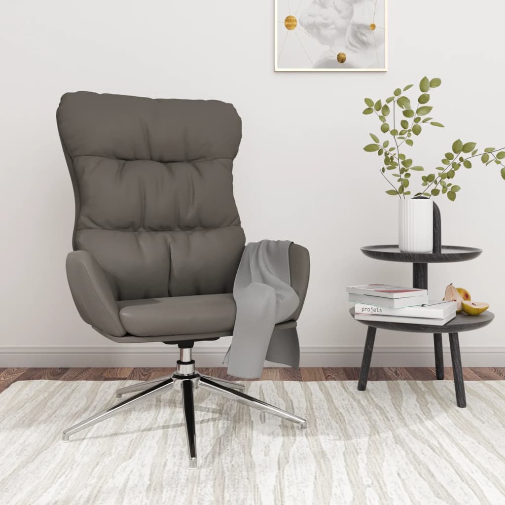 Relaxsessel Grau Echtleder