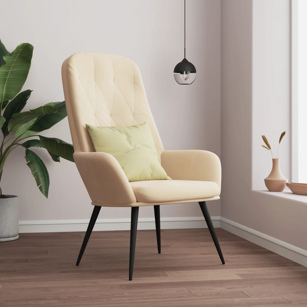 Relaxsessel Cremeweiß Samt