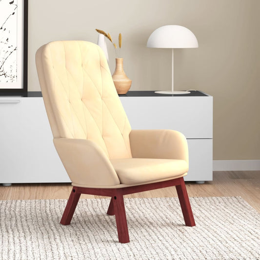 Relaxsessel Cremeweiß Samt
