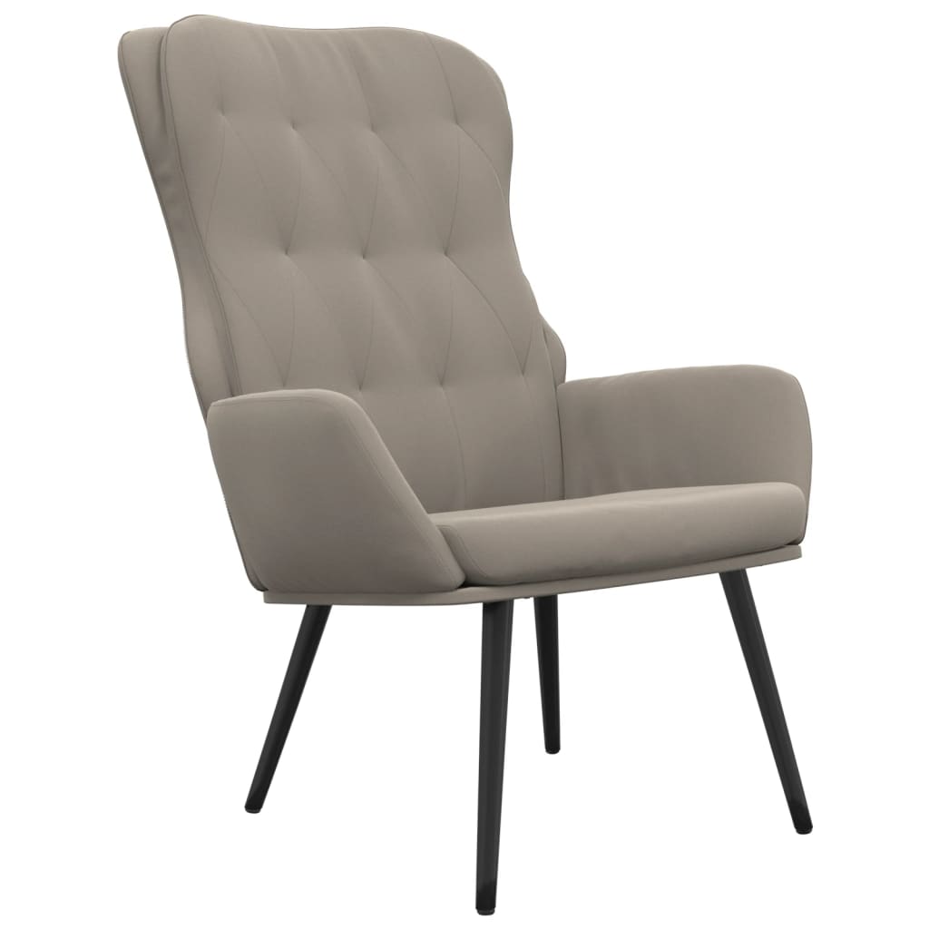 Fauteuil de relaxation velours gris clair