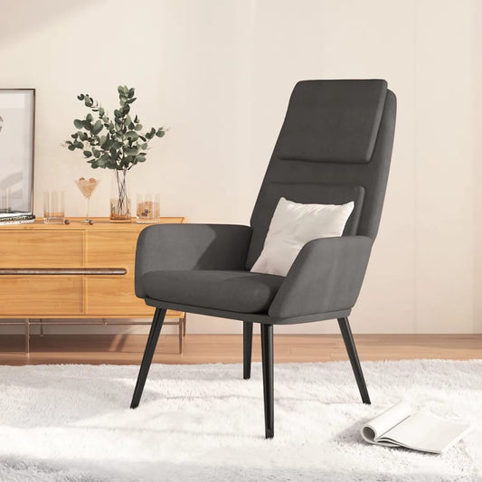Fauteuil de relaxation tissu gris foncé