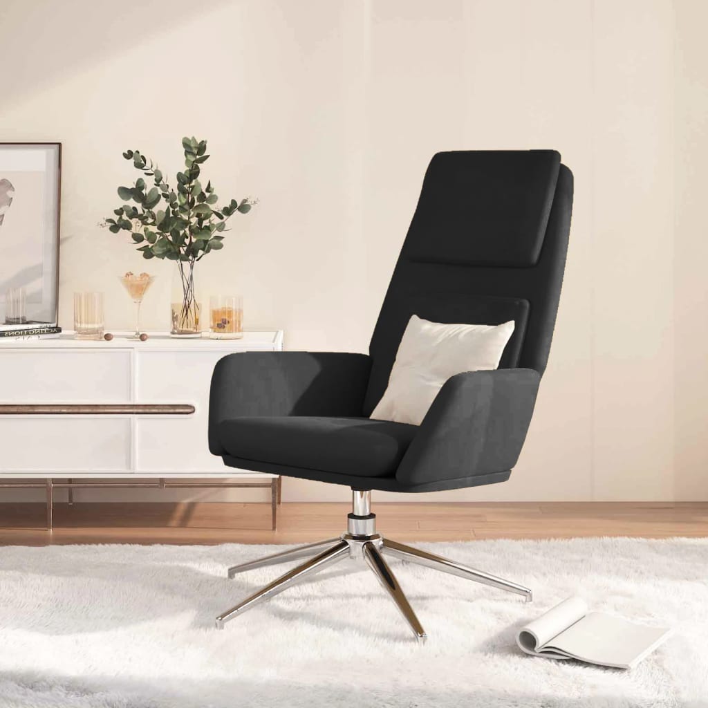 Relaxsessel Schwarz Wildleder-Optik