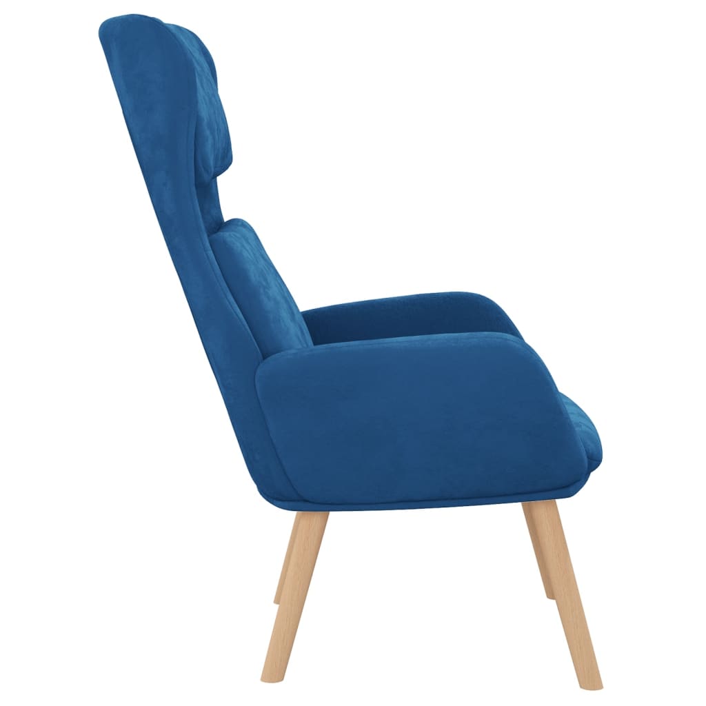 Fauteuil relax en velours bleu