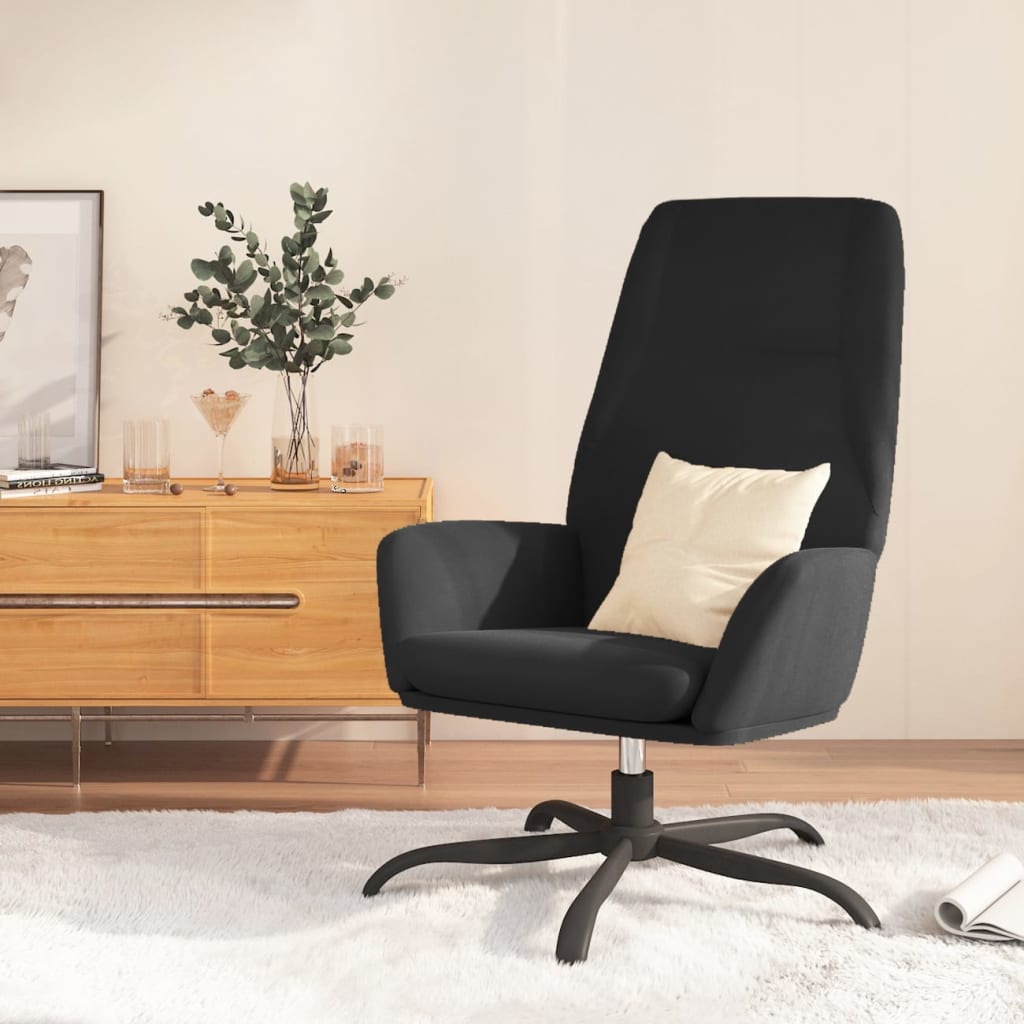 Relaxsessel Schwarz Wildleder-Optik