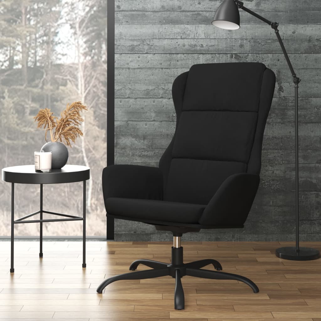 Relaxsessel Schwarz Wildleder-Optik