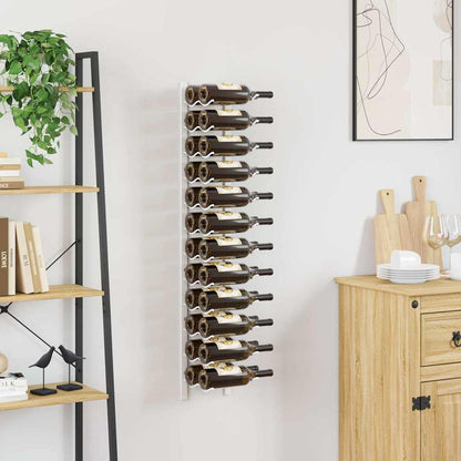 Wand Weinregal für 24 Flaschen Weiß Eisen