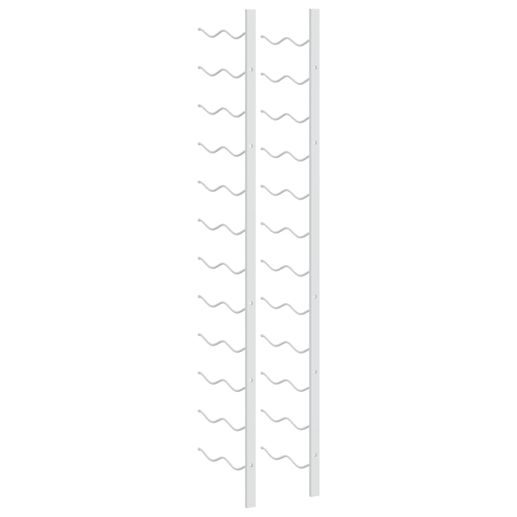 Wand-Weinregal für 24 Flaschen 2 Stk. Weiß Eisen
