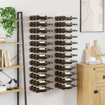 Wand-Weinregal für 36 Flaschen 2 Stk. Weiß Eisen