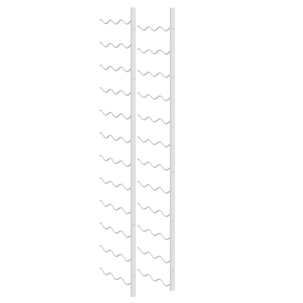 Wand-Weinregal für 36 Flaschen 2 Stk. Weiß Eisen